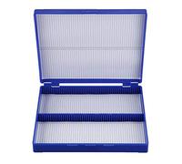 YUMIN Royal Blue Plastic Hold 100 Microslide Slide Microscope Box