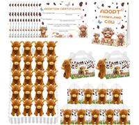Yuminefeety 63 Pcs Adopt a Highland Cow Plush Party Favors