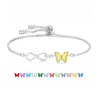 Yumioxa November Women Bracelets Birthstone Butterfly Bracelets Infinity Silver Pendant Celebrate Birthday November Gifts Jewellery for Her Ladies Girls