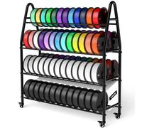 Yumkfoi ?????????????? 90PCS Filament Storage Rack, Rolling 3D Printer Filament Spool Holder, Heavy Duty Metal Shelf for ABS/PLA/TPU/Nylon, 3D Printing Accessories for Studio Office Workshop