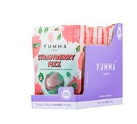 Yumma Candy - Strawberry Fizz 7 Pack, Fizzy Strawberry Gummies - Vegan Recipe, Gluten Free, Palm Oil Free - Made with Real Fruit Juice - Natural Tangy Chewy Sweets Multipack - 138g Each, 7 x Bags