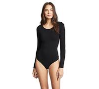 Yummie Women's Seamless Long Sleeve Thong Back Body Suit Shapewear Bodysuit, Black, S-M