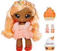 Yummiland Large Doll and Num Nom Lipgloss Pet - Piper Peach and Swirlyboo - Scented Character Doll with DIY Lipgloss Kit - Suitable for Kids Ages 4+