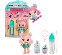 Yummiland Lip Gloss Doll - Susie Sour Straw - Includes DIY Lip Gloss Kit, Suitable for Children Ages 4+, Pink