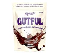 Yummo's GUTFUL Daily Superblend, Chocolate Flavour, 30 Servings, Gut Health Supplement with Probiotics, Prebiotic Fibre, Digestive Enzymes, Vitamins & Minerals, 450g