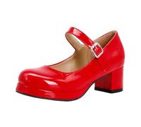 Yummsion Mary Janess Shoes For Women Heels,Womens Platform Mary Janes Buckle Strap,With Buckle On The Side,Adjustable Buckle,Can Be Worn With Dress,Skirt Or Wide-Leg Pants