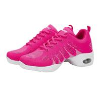 Yummsion Modern Jazz Dance Sneakers,Platform Walking Dance Shoes,Lady Split Sole Air Cushion,Line Dancing Shoes,Mesh,Arch Support,Anti Slip,Wear Resistant,for Daily Exercise And Fitness