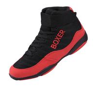 Yummsion Training Boxing Shoes,Wrestling Shoes Teenagers,High Traction Boxing Shoes,Wear-Resistant,Breathable,Comfortable,Lightweight,for Wrestling,Boxing,Gym,Training,Fighting,Fitness Red