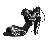 Yummsion Women's Ballroom Dance Shoe,Performance Dancing Sandals,Rhinestones Perfermence Dancing Shoes,Rhinestone Ballroom Dance Shoe,Women's Latin Dance Shoes,Adjustable Strap,For Beginners