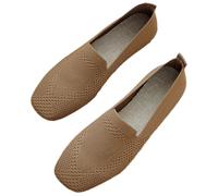 Yummsion Women'S Knitted Casual Ballet,Women'S Ballet Flats Square Head,Ballerina Walking Flats Shoes,Knitted Dress Shoes,Slip On,Casual,Non-Slip,Suitable For Formal,Work