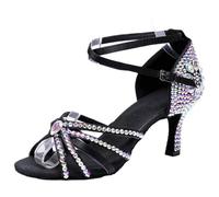 Yummsion Women's Latin Dance Shoes With Rhinestones,Ballroom Performance Dances Shoe,Rhinestones Dancing Shoes,Women's Ballroom Dance Shoe,Open Toe Dancing Shoes,Breathable,For Beginners