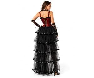 Yummy Bee Black Bustle Skirt Women Gothic Steampunk Tulle Overskirt UK 8-22 | Layered tulle bustle, Satin ribbon trim, Elastic waist, UK 8-22, Victorian, Steampunk, Vampire, Cosplay