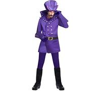 Yummy Bee Dick Dastardly Costume Men - Wacky Races Cartoon Villain Fancy Dress Outfit with Hat, Mask, Gloves & Tie - Adult Halloween Retro Character Cosplay 38-48" (L - 42/44)