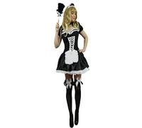 Yummy Bee French Maid Costume Women - Sexy Cosplay Outfit - Maid Dress Apron Feather Duster & Headband - Plus Size Fancy Dress 8-26 - Womens Halloween Costume & Rocky Horror Magenta Style (XL= 12-14)
