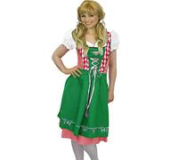 Yummy Bee Oktoberfest Outfit Women - Dirndl Dress Bavarian Beer Maid Costume - Fancy Dress Adults - Sexy Halloween Costume Women - Plus Size 6-16 (8-10, Red Gingham)