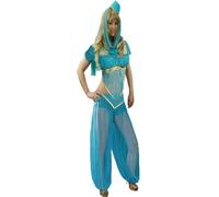 Yummy Bee Princess Jasmine Costume for Women | Bollywood Belly Dancer Outfit | Adult Princess Costume | Ladies Plus Size Blue Womens Dance Outfit 8-18 (Size 6)