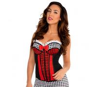 Yummy Bee Red Black Gingham Corset Top Women Halloween Fancy Dress UK 6-14 | Padded cups & boning, Adjustable straps, Hook & eye back, UK 6-14, Oktoberfest, Red Riding Hood, Cosplay