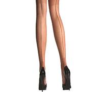 Yummy Bee - Sheer Tights for Women - Seamed Tights - Back Seam Tights - Plus Size Sheer Tights 8-18 (Nude, L)