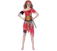Yummy Bee Voodoo Costume Women Witch Doctor Halloween Fancy Dress Outfit Day of the Dead Plus Size 8-16 | Tribal Black Magic Spooky Cosplay Outfit for Women- Size M 10 12