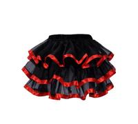 Yummy Bee Women’s Black Tutu Skirt - Layered Tulle Tutu for Burlesque, Fancy Dress or Halloween Costume - Plus Size 6-24 (14-16, Red)