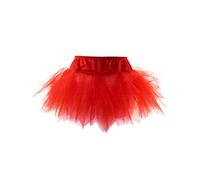 Yummy Bee Women’s Tutu Skirt - Red, Black or White Tulle Skirts for Women, Plus Size Tutus 6-28, Burlesque Corset Outfit Petticoat, Halloween Fancy Dress, Dance, Rave, Hen Night Costume(Red, 20)
