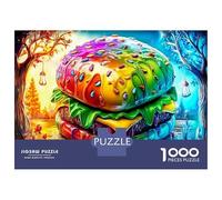 Yummy Burger 1000 Pieces Jigsaw Puzzle, Food Decorative Educational Game for Adults And Kids Age 12 Years Up 70x50cm/1000pcs