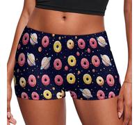 Yummy Cartoon Donut Planets Women's Boyshort Panties Seamless Underwear Soft Stretchy Boxer Briefs XL