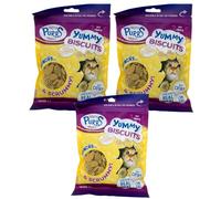 Yummy Cat Biscuits With Chicken, Tuna or Salmon - 120g x 3 Pack Or Bundle | Crunchy Treats For Daily Snacking | Rich in Protein & Vitamins Zvire (Pack Of 3, Yummy Biscuits w/Chicken Cat Treats 120g)