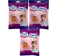 Yummy Cat Biscuits With Chicken, Tuna or Salmon - 120g x 3 Pack Or Bundle | Crunchy Treats For Daily Snacking | Rich in Protein & Vitamins Zvire (Pack Of 3, Yummy Biscuits w/Salmon Cat Treats 120g)
