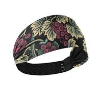 Yummy Grapes Pattern Purple Brown Cooling comfortable headbands for women Stretchy sweat for tennis Football tennis Football cintas para el pelo de mujer
