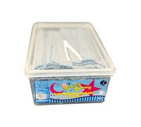 Yummy Gummy 1.2kg Blue Raspberry Belts Bulk Sharing Tub | Retro Halal Friendly Sweets | Long, Chewy Candy for Sweet Tables and Celebrations.