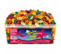 Yummy Gummy Bears 1kg Tub | Fruit Flavour Gummy Bears | Halal Gummy Sweets | Bulk Sharing Tub | Soft & Chewy Jelly Candy | Party, Pick & Mix, Movie Nights & Gifts | 1000g