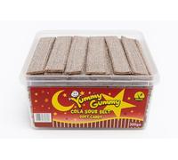 Yummy Gummy Cola Sour Belts 1.2kg Tub - Fizzy Cola Flavour Soft Chewy Sweets - Vegan & Halal Candy - Bulk Pick and Mix Treats