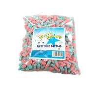 Yummy Gummy Fizzy Blue Bottles - 1kg Bulk Bag | Pink & Blue Bubblegum-Flavored Sweets