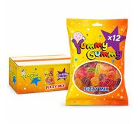 Yummy Gummy Fizzy Mix Sweets 12 x 150g Bags | Assorted Fizzy Jelly & Gummy Candy | Bulk Multipack | Party Bags, Sharing, Treats | 1.8kg Total | Halal