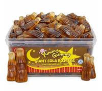 Yummy Gummy Giant Cola Bottles, Cola Flavoured Gummy Candy, 1kg Tub, Halal Jelly Sweets, Soft Chewy Retro Pick & Mix