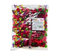 Yummy Gummy Halal Sweet Collection | 1kg Bulk Tub | Assorted Chewy, Juicy & Fizzy Candy | Fun Shapes (Twin Cherries)