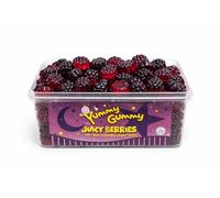 Yummy Gummy Juicy Berries Soft Fruit Flavoured Gummy Sweets, Halal, Raspberry and Blackberry, 1kg Bulk Sharing Tub