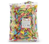 Yummy Gummy Neon Sour Worms 1kg Bulk Bag, Tangy Gummy Candy | Fizzy Fruit Flavours | Perfect for Halloween Party Bags and Pic n Mix Sharing Bowls