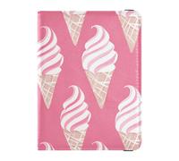 Yummy Ice Cream Peach Leather family passport holder for travel Travel Documents Organizer Protector Passport Wallet for men Lightweight, yummy Ice Cream peach, One Size