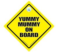 Yummy Mummy on Board Sign, Car Sign, Bumper Sticker, Baby on Board, Driving Sign, Automobile Sign, Vehicle Sign, Yummy Mummy, Yellow, Baby on Board Sign Style, baby on board, Bumper Sticker Style, Car Sign, Auto Sign