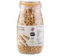 Yummy Peanut 1.5L / 1Kg Glass Jar - Available in Multiple Flavours - Gluten & Free, Vegan, Low Carb, High Protein - Handmade in Britain with Family Recipe (Classic Sea Salt)