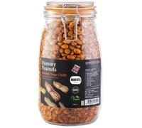 Yummy Peanut 1.5L / 1Kg Glass Jar - Available in Multiple Flavours - Gluten & Free, Vegan, Low Carb, High Protein - Handmade in Britain with Family Recipe (Extreme Naga Chilli)