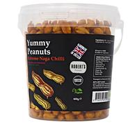 Yummy Peanuts 3 X 400g Pots - Available in Multiple Flavours - Gluten & Free, Vegan, Low Carb, High Protein - Handmade in Britain with Family Recipe (Extreme Naga Chilli)