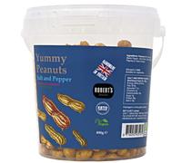 Yummy Peanuts 400g Bucket - Available in Multiple Flavours - Gluten & Free, Vegan, Low Carb, High Protein - Handmade in Britain with Family Recipe (Salt & Pepper)