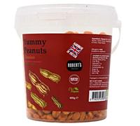 Yummy Peanuts 400g Bucket - Available in Multiple Flavours - Gluten & Free, Vegan, Low Carb, High Protein - Handmade in Britain with Family Recipe (Chorizo)
