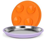 Yummy Sam 2 Pcs Whisker Fatigue Shallow Wide Cat Bowls Set for Food and Water with Non-Slip Silicone Bottom, Stainless Steel No Spill Feeding Dishes Plates for Small Dog Puppies Cats