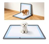 Yummy Sam 24 x 35 inch Dog Pee Pad Holder Tray for Small Medium Pets, Foldable Wall Mountable Non-Slip Silicone Floor Protector Mat with Raised Edges for for Male and Female Dog Wee Wee Training