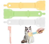 Yummy Sam 4 Pcs Cat Strip Feeder and Pet Food Mixing Spoon, Kitten Strip Squeeze Spoon for Wet Food and Liquid Snack, Cat Lickable Puree Treat Snack Dispenser Feeding Scoop for Puppies Small Pets