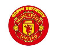 YummyArt Edible Cake Topper - edible cake decorations 19cm diameter edible cake toppers compatible with manchester united cake topper edible football cake toppers edible